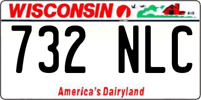 WI license plate 732NLC