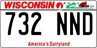 WI license plate 732NND