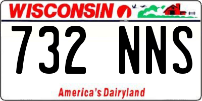WI license plate 732NNS