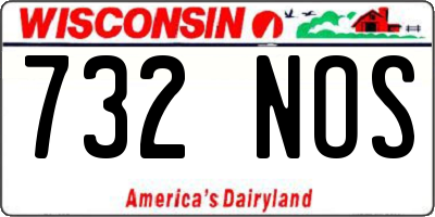 WI license plate 732NOS