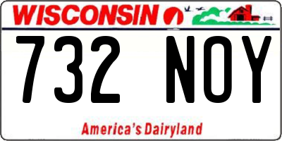 WI license plate 732NOY