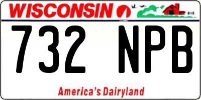 WI license plate 732NPB