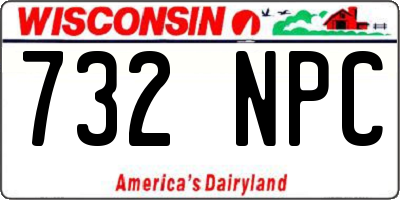 WI license plate 732NPC