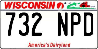 WI license plate 732NPD