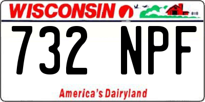 WI license plate 732NPF