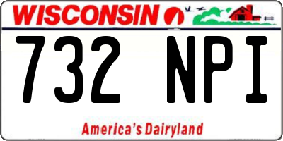 WI license plate 732NPI