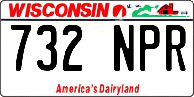 WI license plate 732NPR