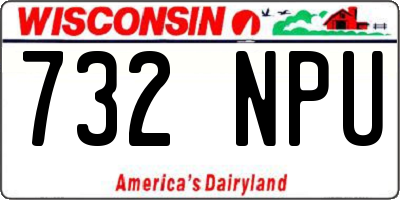 WI license plate 732NPU