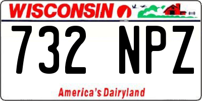 WI license plate 732NPZ