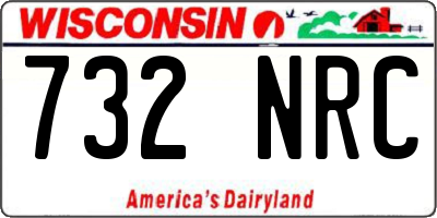 WI license plate 732NRC