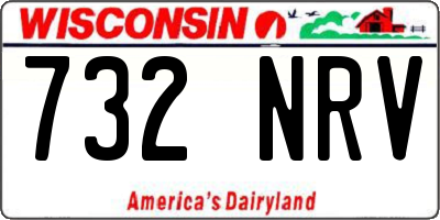 WI license plate 732NRV