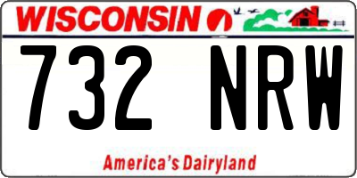 WI license plate 732NRW