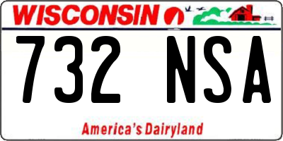 WI license plate 732NSA