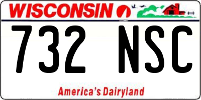 WI license plate 732NSC
