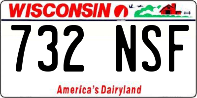 WI license plate 732NSF