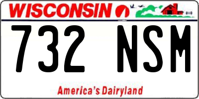 WI license plate 732NSM