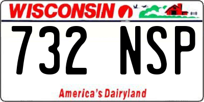 WI license plate 732NSP
