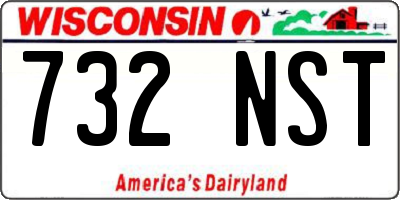 WI license plate 732NST