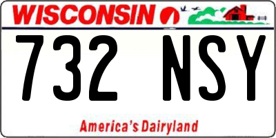 WI license plate 732NSY