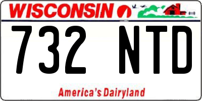 WI license plate 732NTD