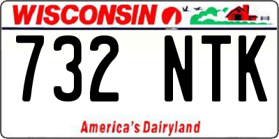 WI license plate 732NTK