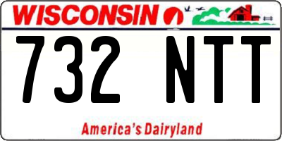 WI license plate 732NTT