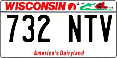 WI license plate 732NTV