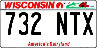 WI license plate 732NTX
