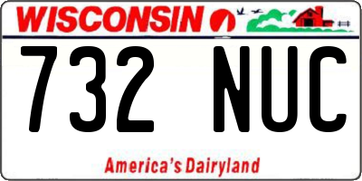 WI license plate 732NUC