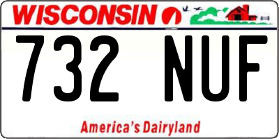 WI license plate 732NUF