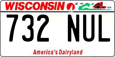 WI license plate 732NUL
