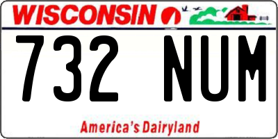 WI license plate 732NUM