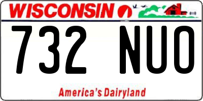 WI license plate 732NUO