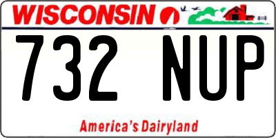 WI license plate 732NUP