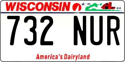 WI license plate 732NUR