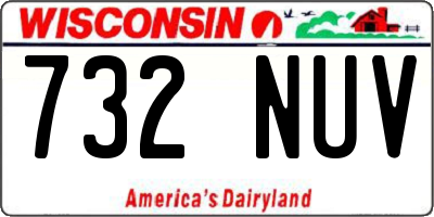 WI license plate 732NUV