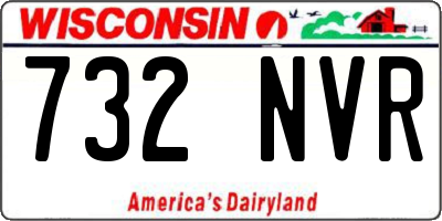 WI license plate 732NVR