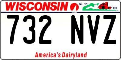 WI license plate 732NVZ