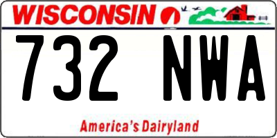 WI license plate 732NWA