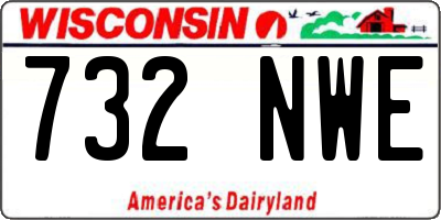 WI license plate 732NWE