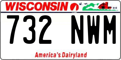 WI license plate 732NWM