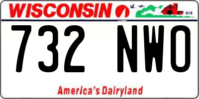 WI license plate 732NWO