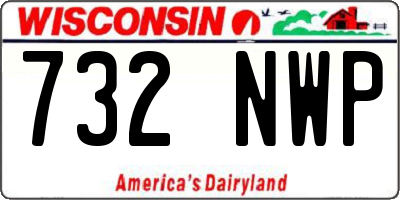 WI license plate 732NWP