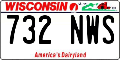 WI license plate 732NWS