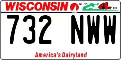 WI license plate 732NWW