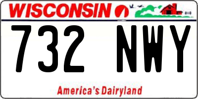 WI license plate 732NWY