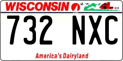 WI license plate 732NXC