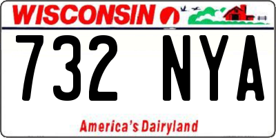 WI license plate 732NYA