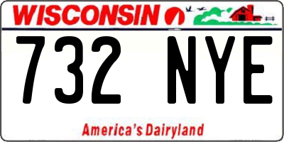WI license plate 732NYE