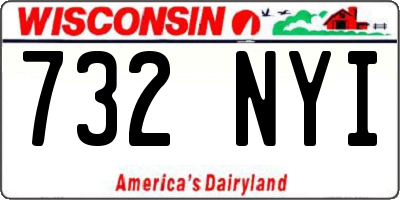 WI license plate 732NYI